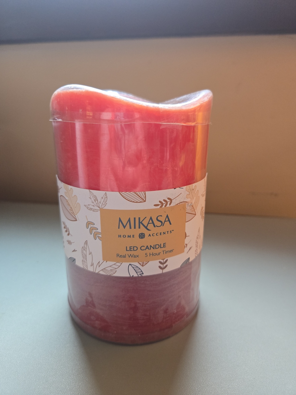 Mikasa Orange Decorative LED Pillar Candle